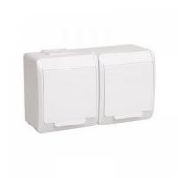 РОЗЕТКА 2-мест. оу  зк  с крышкой IP54 ГЕРМЕС PLUS