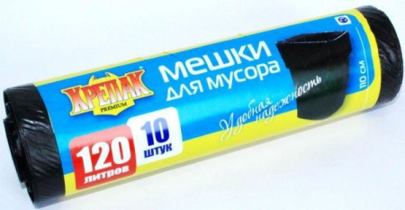 МЕШКИ дм 120л10шт 15 мкм ПНД КРЕПАК